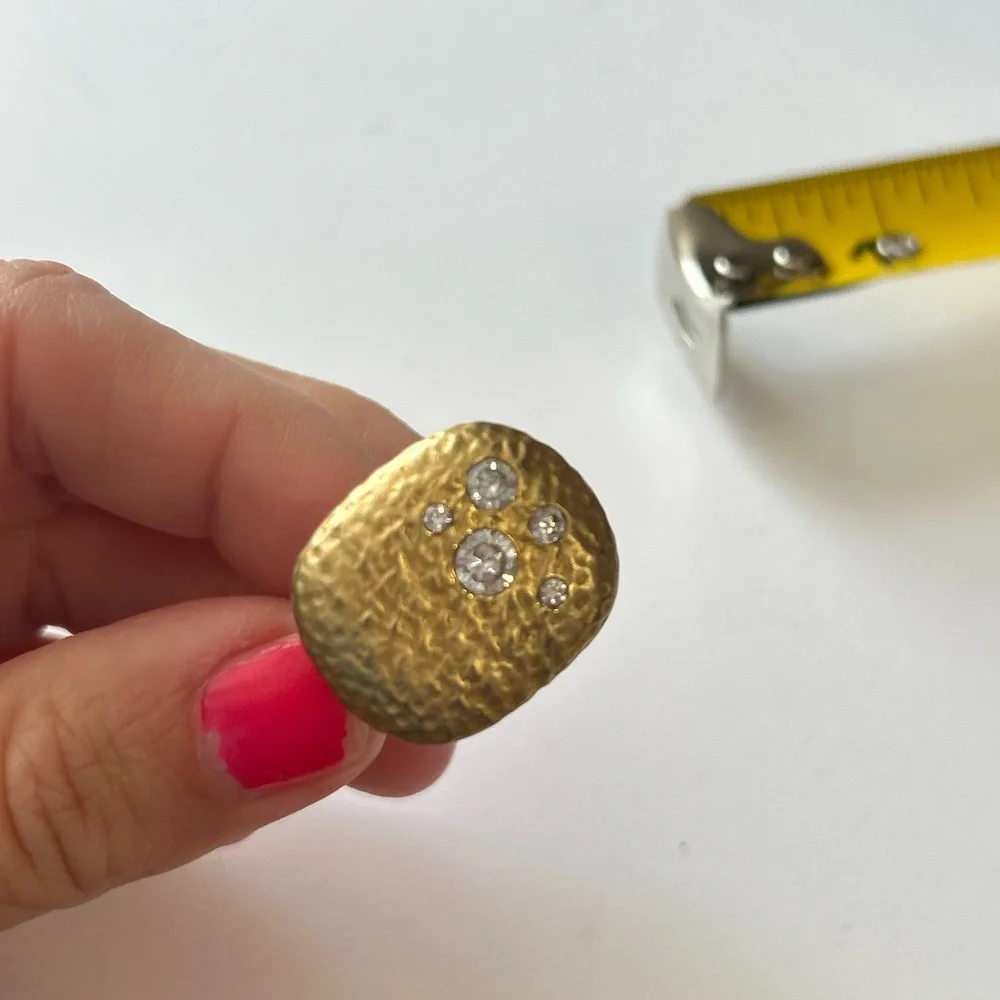 Hammered Gold & Diamond Ring